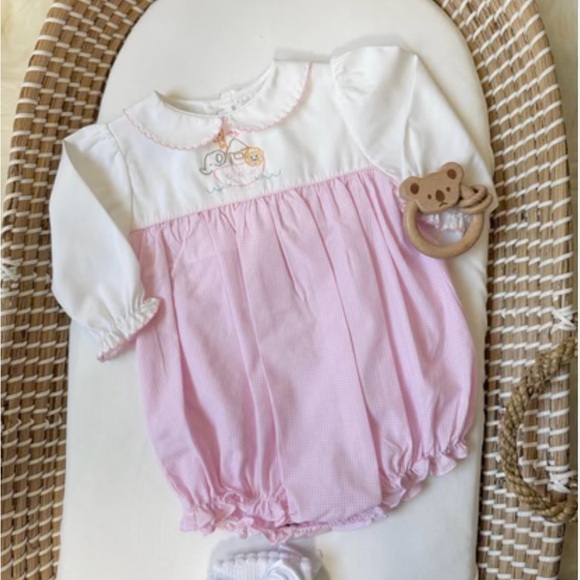 Petit Ami Pink and White Bodysuit Noah’s ark - Picture 1 of 2